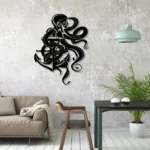 Beach Coastal Metal Sign Octopus And Anchor 1