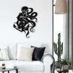 Beach Coastal Metal Sign Octopus And Anchor 1
