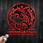 Beach Coastal Metal Sign Personalized Dolphin On The Beach Name 1