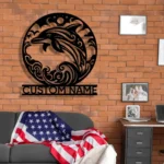 Beach Coastal Metal Sign Personalized Dolphin On The Beach Name 1