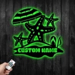 Beach Coastal Metal Sign Personalized Starfish Trio Name 1