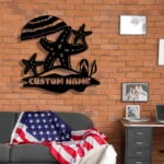 Beach Coastal Metal Sign Personalized Starfish Trio Name 1