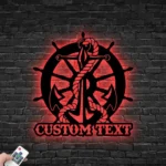 Beach Coastal Metal Sign Ship Wheel Sea Anchor 1