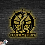 Beach Coastal Metal Sign Ship Wheel Sea Anchor 1