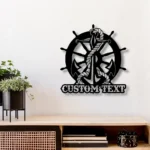 Beach Coastal Metal Sign Ship Wheel Sea Anchor 1