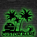 Beach Coastal Metal Sign Sunshine Tropical Palm Tree Beach House 1