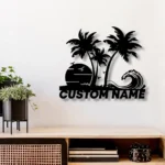 Beach Coastal Metal Sign Sunshine Tropical Palm Tree Beach House 1