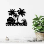 Beach Coastal Metal Sign Sunshine Tropical Palm Tree Beach House 1