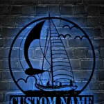 Beach Coastal Metal Sign Vessel Lake Name 1