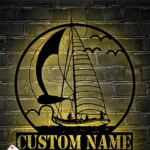 Beach Coastal Metal Sign Vessel Lake Name 1