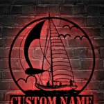 Beach Coastal Metal Sign Vessel Lake Name 1