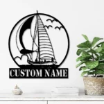 Beach Coastal Metal Sign Vessel Lake Name 1