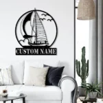 Beach Coastal Metal Sign Vessel Lake Name 1