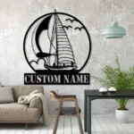 Beach Coastal Metal Sign Vessel Lake Name 1