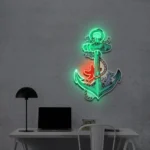 Beach Coastal Neon Sign Anchors Up 1