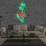 Beach Coastal Neon Sign Anchors Up 1