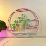 Beach Coastal Neon Sign Palm Tree Sun 1