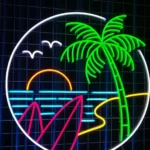 Beach Coastal Neon Sign Summer Vacation Led 1