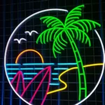 Beach Coastal Neon Sign Summer Vacation Led 1