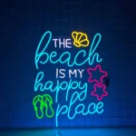 Beach Coastal Neon Sign The Coast Is My Happy Place 1
