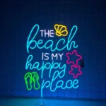 Beach Coastal Neon Sign The Coast Is My Happy Place 1