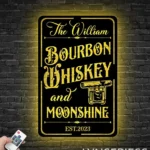 Beer Bar Metal Sign Custom Premium Bourbon 1