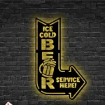 Beer Bar Metal Sign Ice Cold Beer Served Here 1