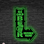 Beer Bar Metal Sign Ice Cold Beer Served Here 1