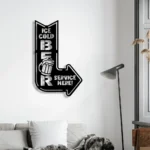 Beer Bar Metal Sign Ice Cold Beer Served Here 1