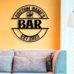 Beer Bar Metal Sign Personalized Bourbon Bar Name 1