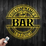 Beer Bar Metal Sign Personalized Bourbon Bar Name 1
