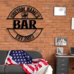 Beer Bar Metal Sign Personalized Bourbon Bar Name 1