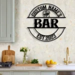 Beer Bar Metal Sign Personalized Bourbon Bar Name 1
