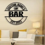 Beer Bar Metal Sign Personalized Bourbon Bar Name 1