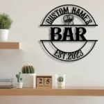Beer Bar Metal Sign Personalized Bourbon Bar Name 1