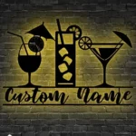 Beer Bar Metal Sign Personalized Coffee Bar Name 1