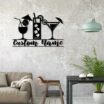 Beer Bar Metal Sign Personalized Coffee Bar Name 1