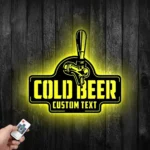 Beer Bar Metal Sign Personalized Cold Bar Name 1