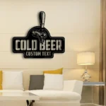 Beer Bar Metal Sign Personalized Cold Bar Name 1
