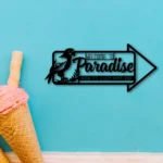 Beer Bar Metal Sign Welcome Paradise 1