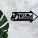 Beer Bar Metal Sign Welcome Paradise 1
