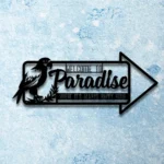 Beer Bar Metal Sign Welcome Paradise 1