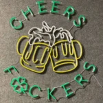 Beer Bar Neon Sign Cheers Fuckers Clover Led 1