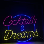 Beer Bar Neon Sign Cocktails And Dreams 1