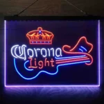Beer Bar Neon Sign Coronas Light Guitar Cowboy Hat 3 Color 1
