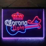 Beer Bar Neon Sign Coronas Light Guitar Cowboy Hat 3 Color 1