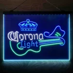 Beer Bar Neon Sign Coronas Light Guitar Cowboy Hat 3 Color 1