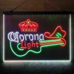 Beer Bar Neon Sign Coronas Light Guitar Cowboy Hat 3 Color 1