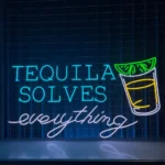 Beer Bar Neon Sign Custom Tequila Solve Everything Led 1