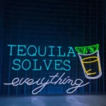 Beer Bar Neon Sign Custom Tequila Solve Everything Led 1